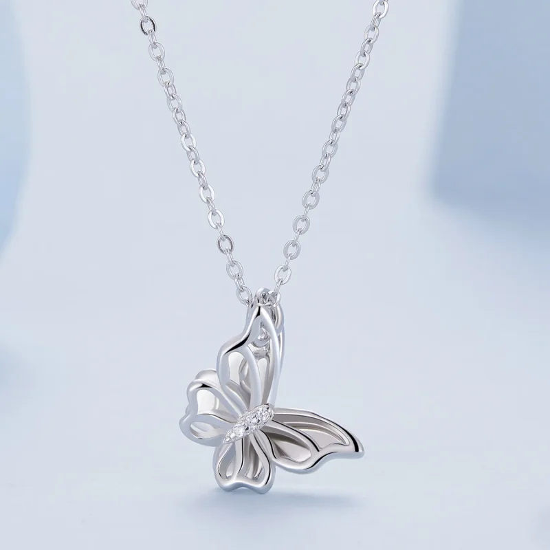 (image for) Pandora Style Butterfly Necklace - BSN321 - View 3