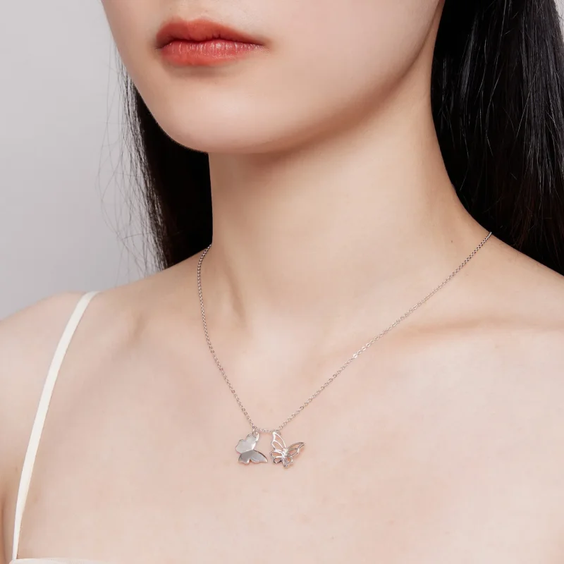 (image for) Pandora Style Butterfly Necklace - BSN321 - View 6
