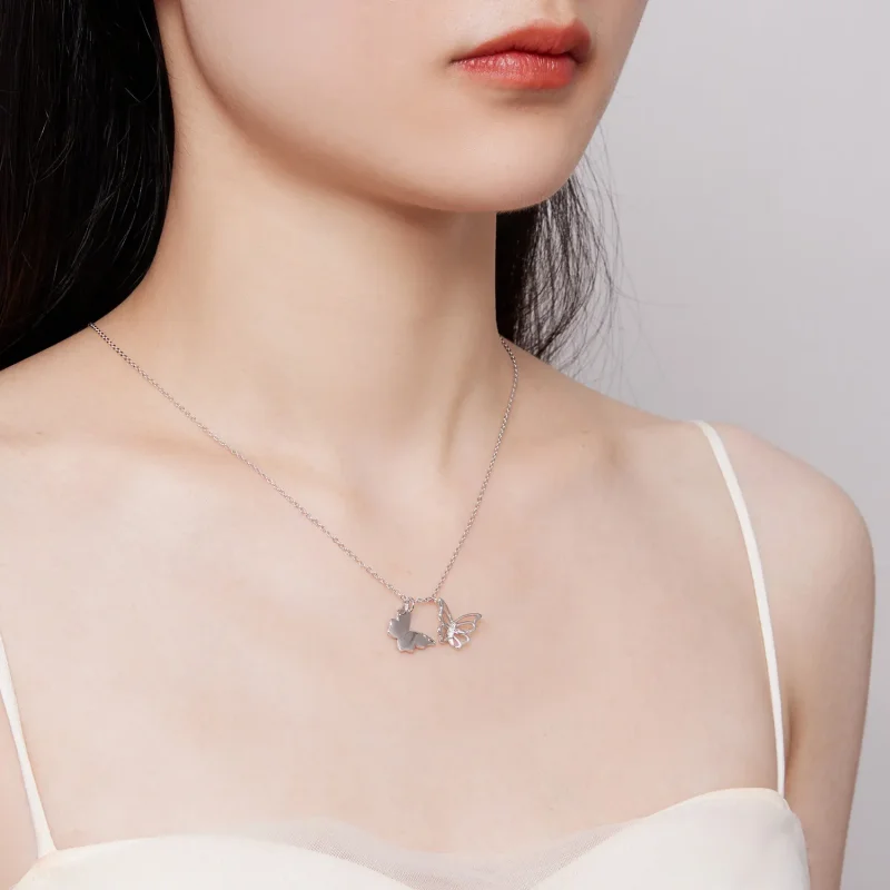 (image for) Pandora Style Butterfly Necklace - BSN321 - View 7