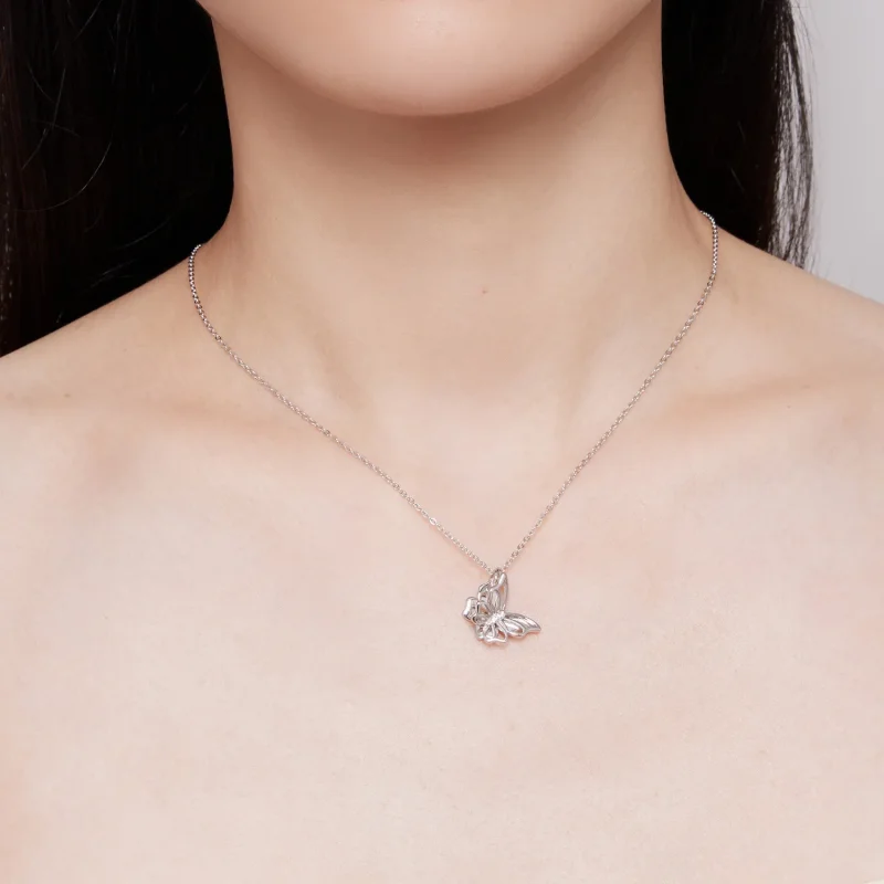 (image for) Pandora Style Butterfly Necklace - BSN321 - View 8