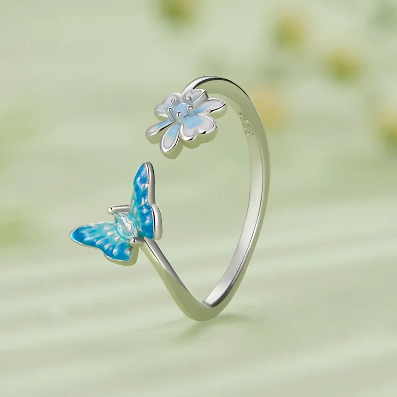 (image for) Pandora Style Butterfly Open Ring - SCR911 - View 2