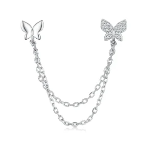 (image for) Pandora-style Butterfly Stud Earrings - BSE876
