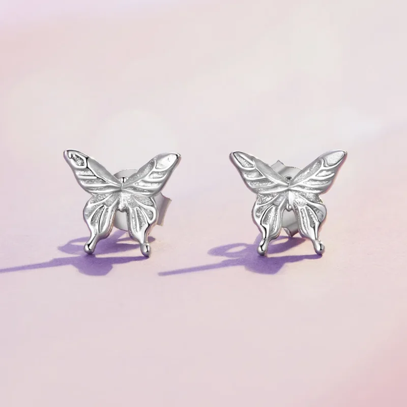 (image for) Pandora Style Butterfly Studs Earrings - BSE861 - View 2