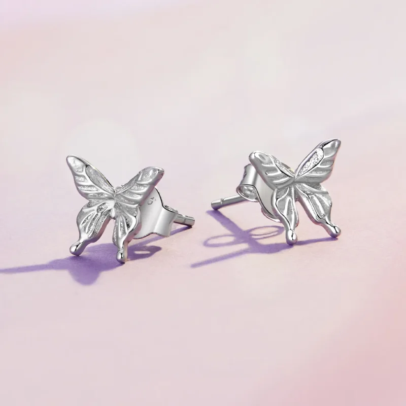 (image for) Pandora Style Butterfly Studs Earrings - BSE861 - View 3