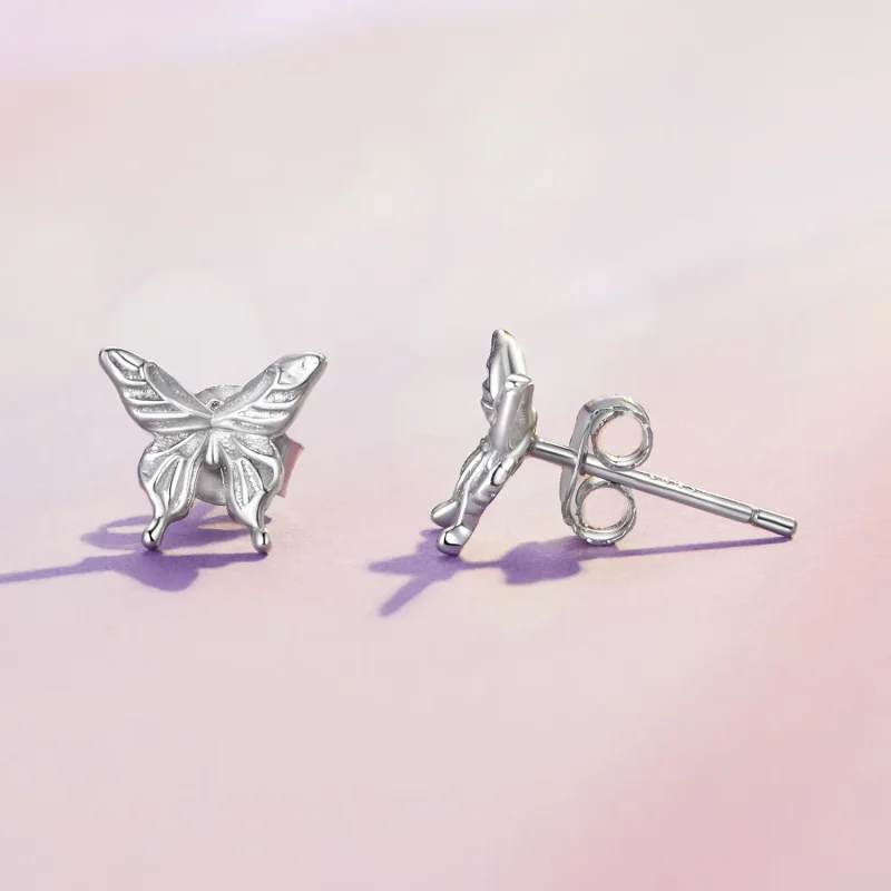 (image for) Pandora Style Butterfly Studs Earrings - BSE861 - View 4