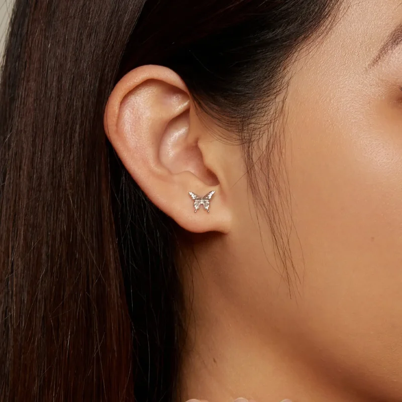 (image for) Pandora Style Butterfly Studs Earrings - BSE861 - View 6