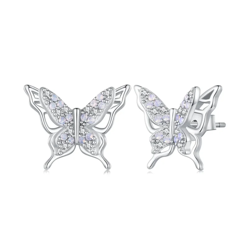 (image for) Pandora Style Butterfly Studs Earrings - BSE910 - Product Image