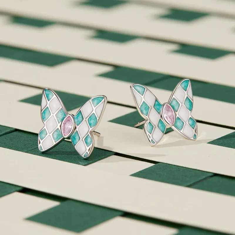 (image for) Pandora Style Butterfly Studs Earrings - SCE1610 - View 2