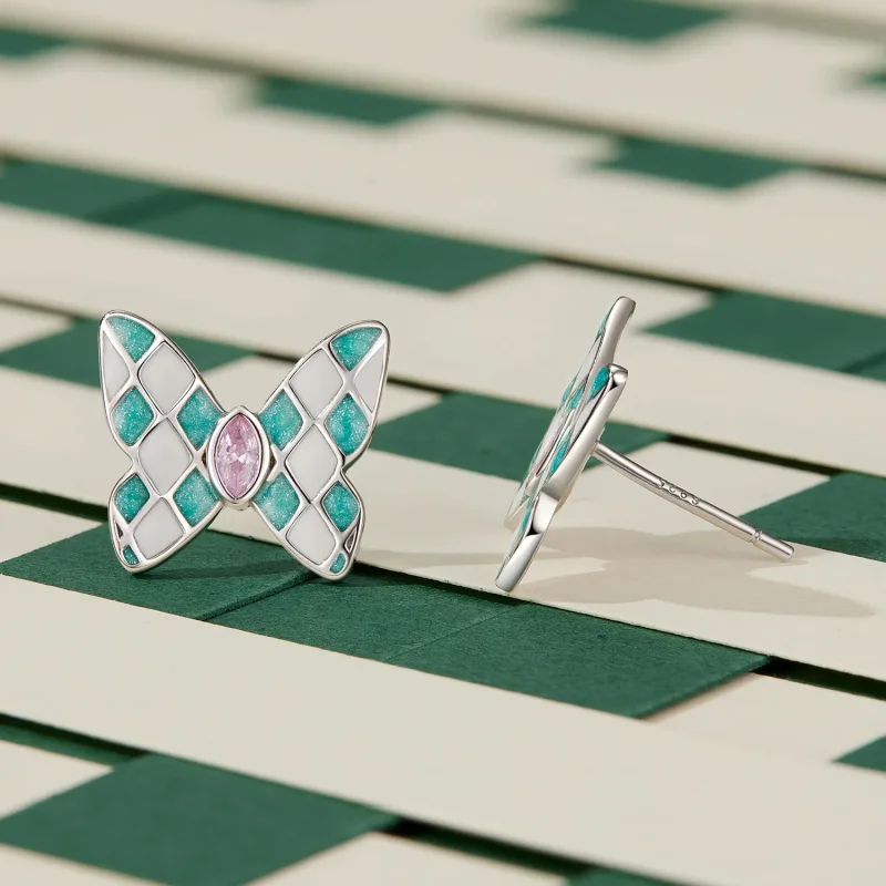 (image for) Pandora Style Butterfly Studs Earrings - SCE1610 - View 3