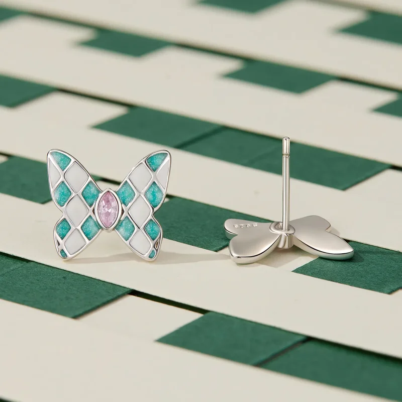 (image for) Pandora Style Butterfly Studs Earrings - SCE1610 - View 4