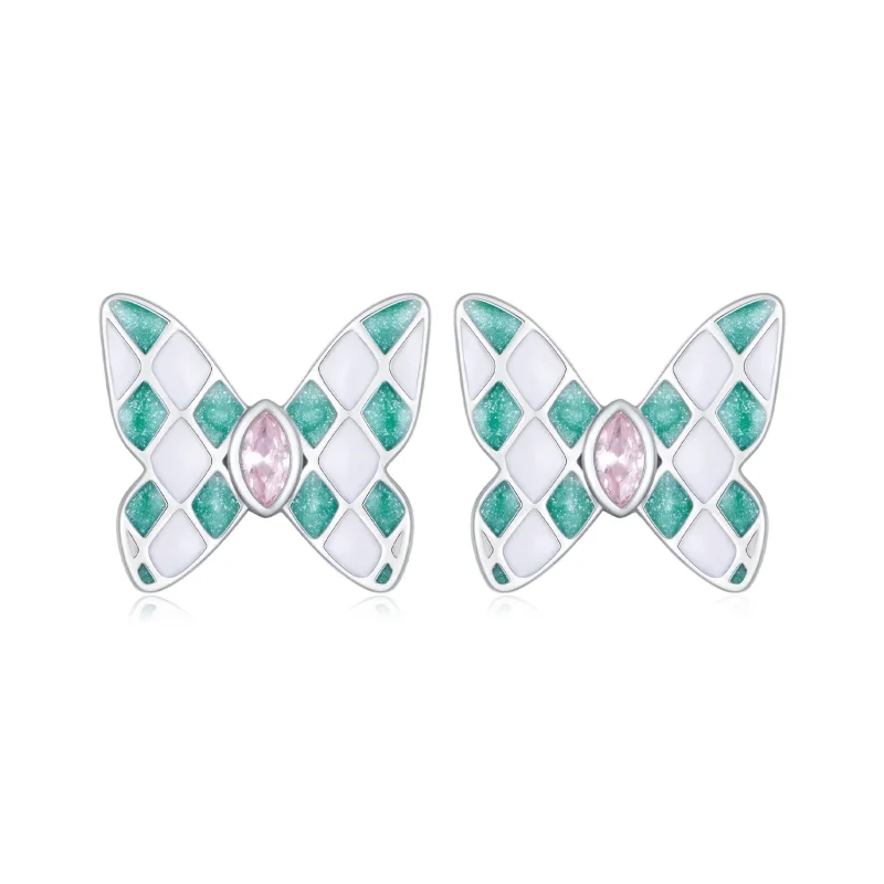 (image for) Pandora Style Butterfly Studs Earrings - SCE1610 - Product Image