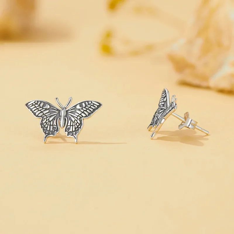 (image for) Pandora Style Butterfly Studs Earrings - SCE1637 - View 4