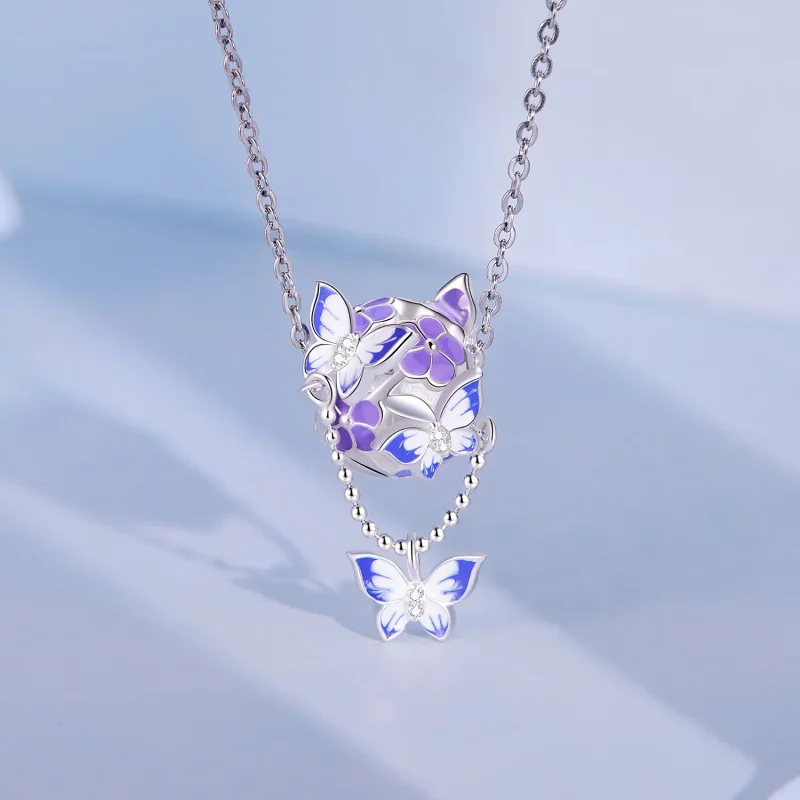 (image for) Pandora Style Butterfly Tassel Charm - SCC2460 - View 2