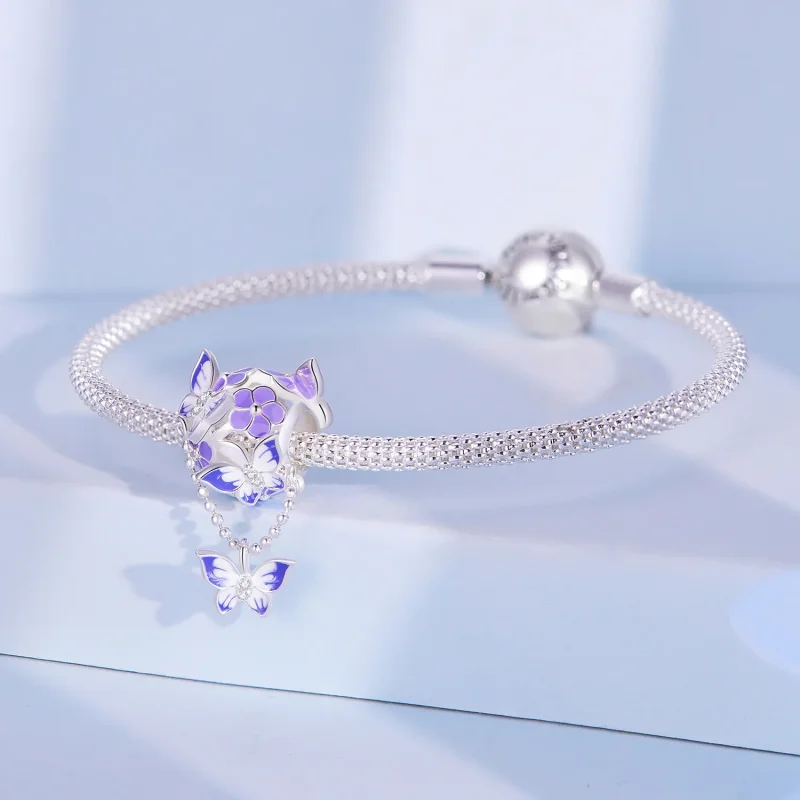 (image for) Pandora Style Butterfly Tassel Charm - SCC2460 - View 3