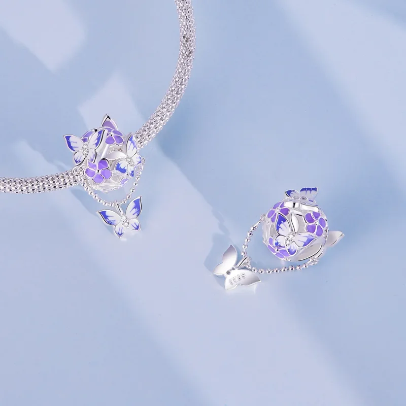 (image for) Pandora Style Butterfly Tassel Charm - SCC2460 - View 4