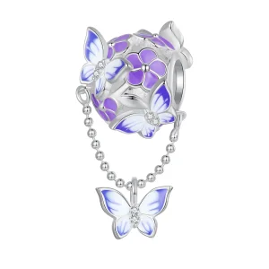 (image for) Pandora Style Butterfly Tassel Charm - SCC2460