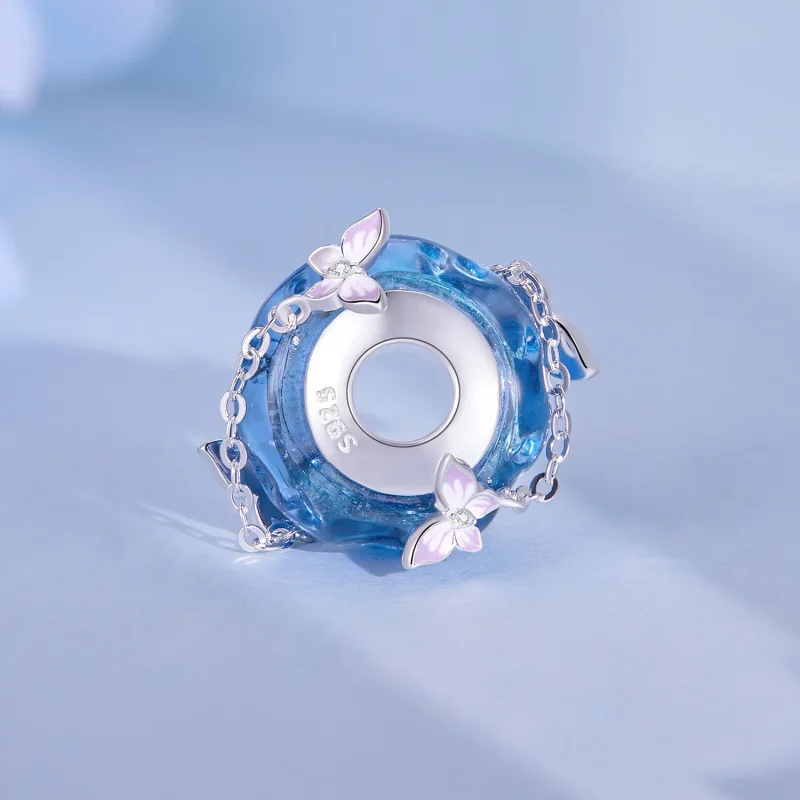 (image for) Pandora Style Butterfly Tassel Charm - SCC2461 - View 3