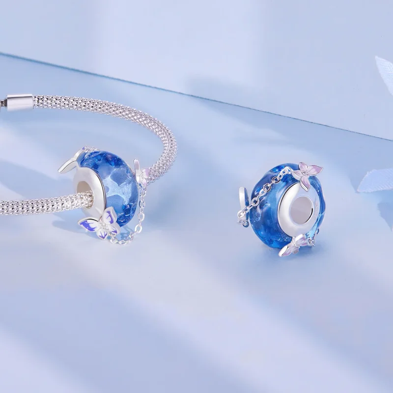 (image for) Pandora Style Butterfly Tassel Charm - SCC2461 - View 4