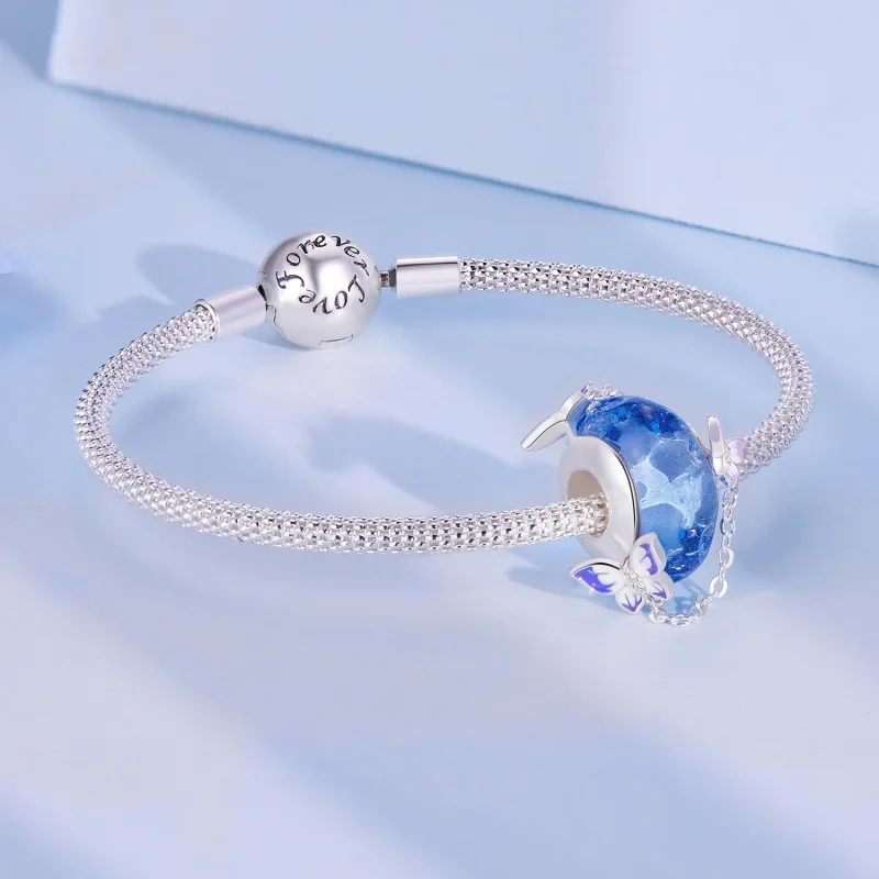 (image for) Pandora Style Butterfly Tassel Charm - SCC2461 - View 5