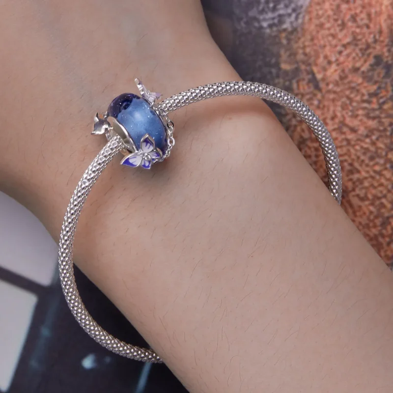 (image for) Pandora Style Butterfly Tassel Charm - SCC2461 - View 6