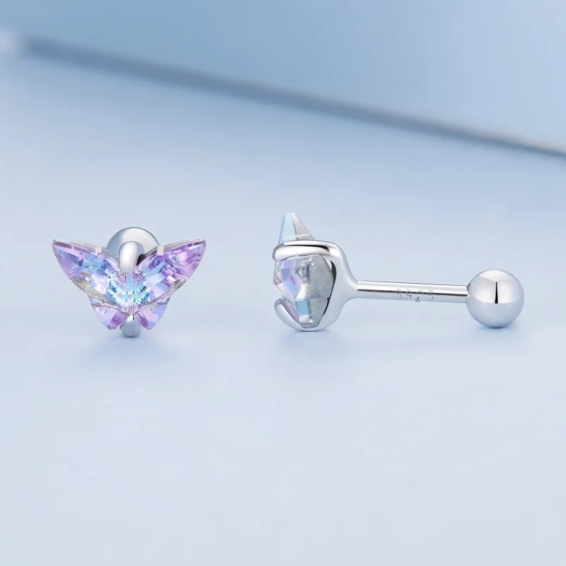 (image for) Pandora Style Butterfly Thread Studs Earrings - BSE797 - View 3