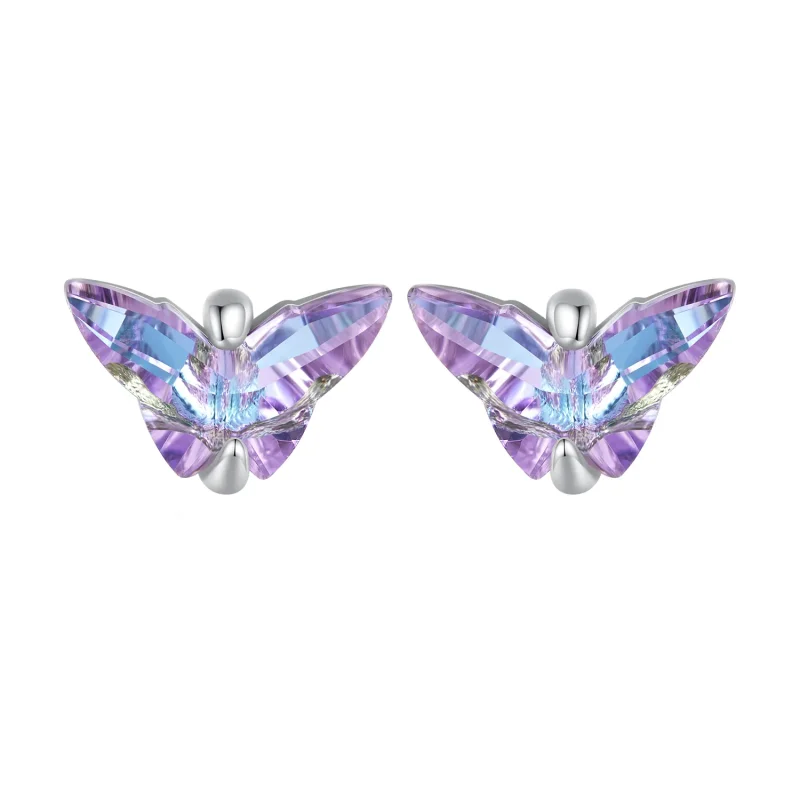 (image for) Pandora Style Butterfly Thread Studs Earrings - BSE797 - Product Image