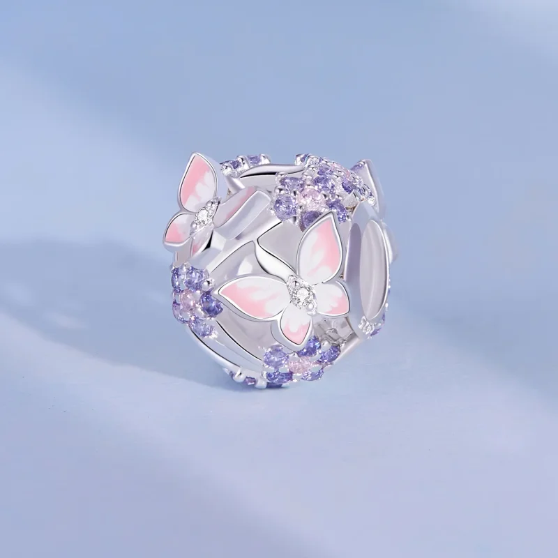 (image for) Pandora Style Butterfly Zircon Charm - SCC2463 - View 2