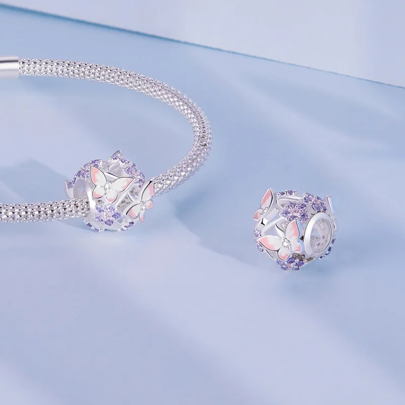 (image for) Pandora Style Butterfly Zircon Charm - SCC2463 - View 4