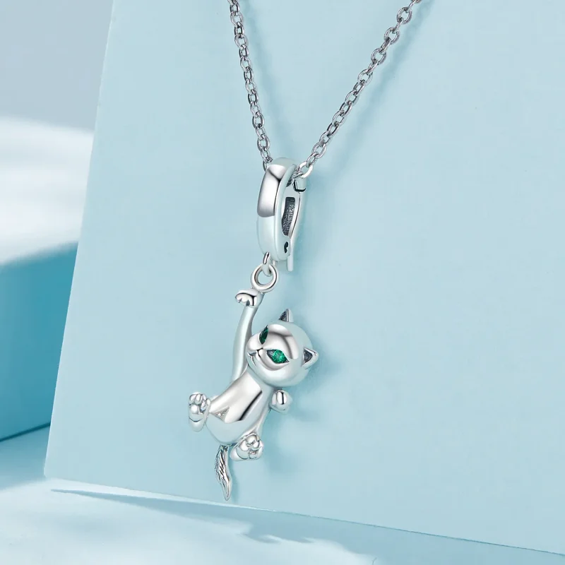 (image for) Pandora-style Cat Dangle charm - SCC2572 - View 3