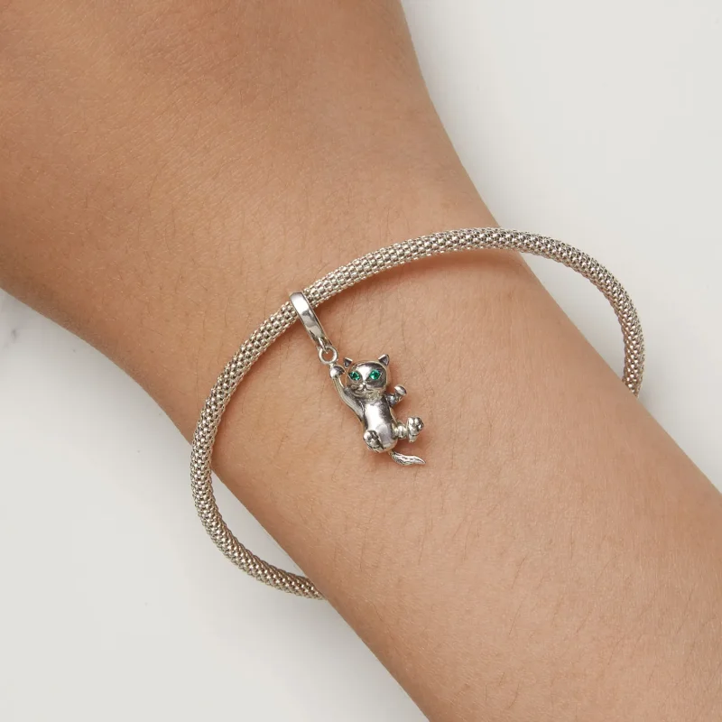 (image for) Pandora-style Cat Dangle charm - SCC2572 - View 8