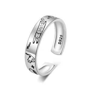 (image for) Pandora Style Cat Doodle Ring - SCR951-E