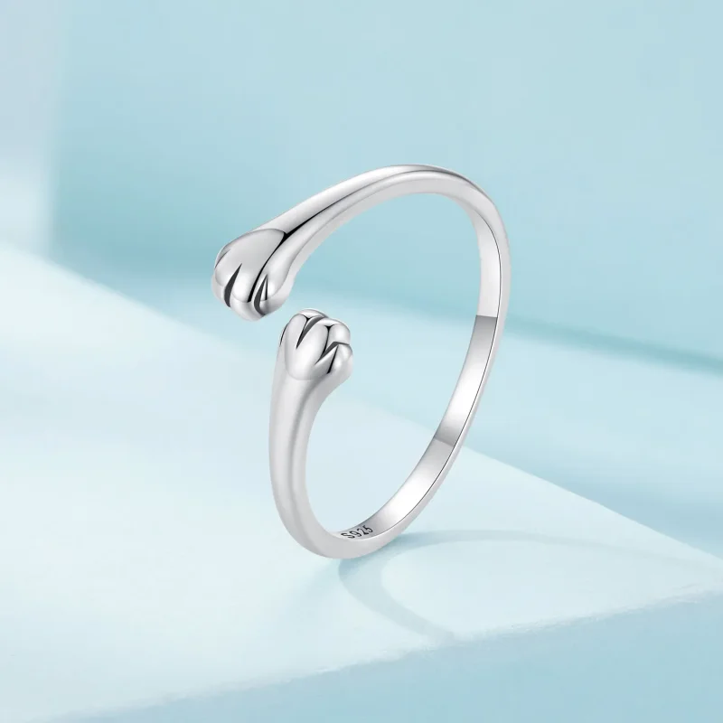 (image for) Pandora Style Cat Hug Ring - SCR961-E - View 2