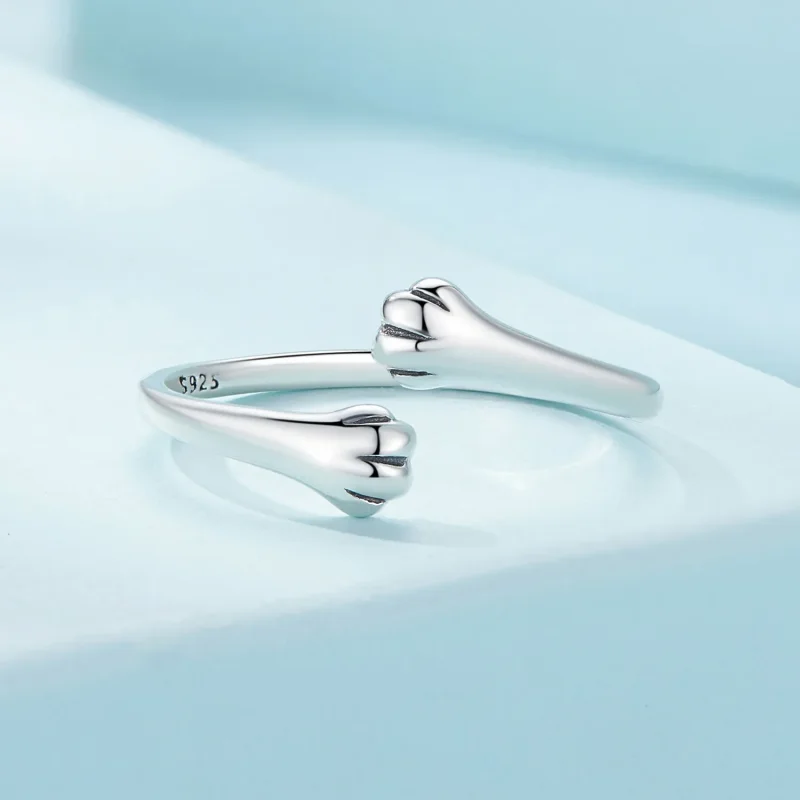 (image for) Pandora Style Cat Hug Ring - SCR961-E - View 3