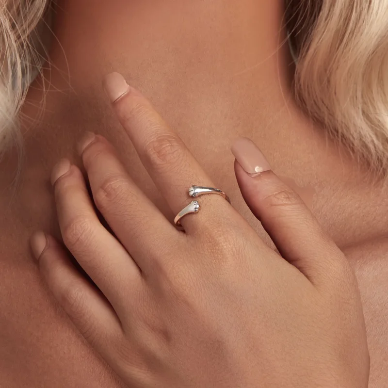 (image for) Pandora Style Cat Hug Ring - SCR961-E - View 4