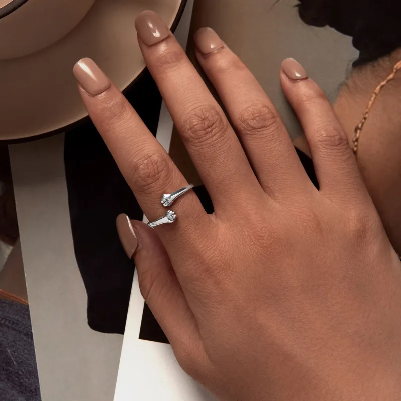 (image for) Pandora Style Cat Hug Ring - SCR961-E - View 5