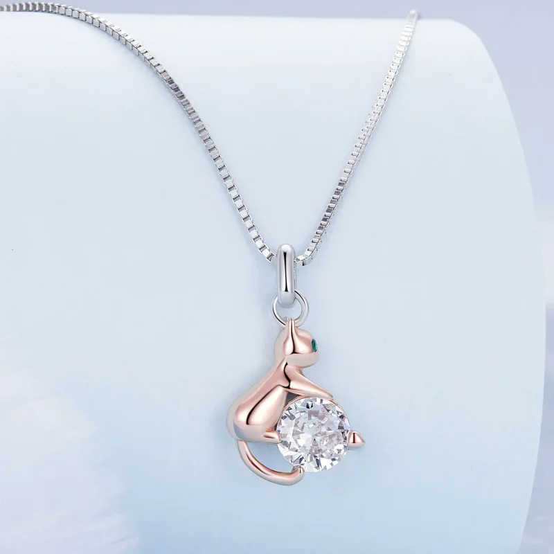 (image for) Pandora Style Cat Necklace - BSN355 - View 2