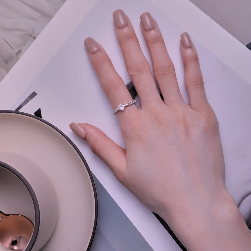 (image for) Pandora Style Chain Five Claw Zirconia Ring - BSR411 - View 5