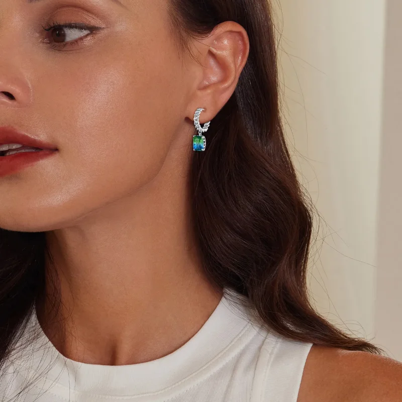 (image for) Pandora Style Chain Hoop Earrings - BSE887 - View 5