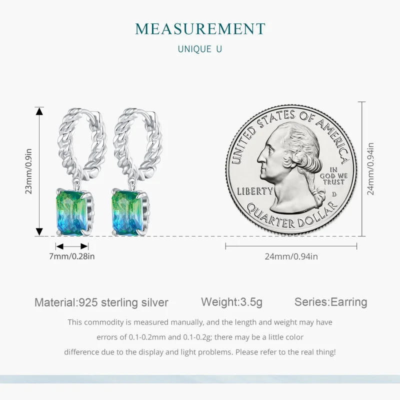 (image for) Pandora Style Chain Hoop Earrings - BSE887 - View 7