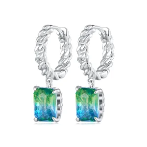 (image for) Pandora Style Chain Hoop Earrings - BSE887