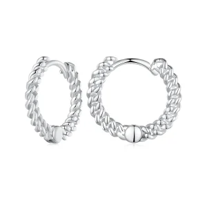 (image for) Pandora Style Chain Hoop Earrings - BSE906