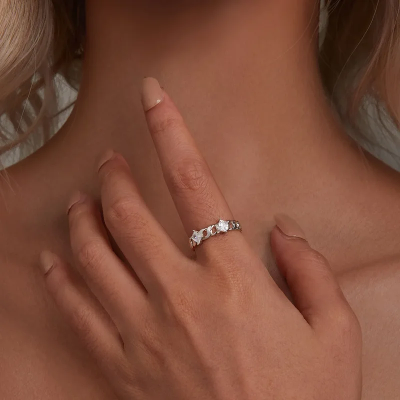 (image for) Pandora Style Chain Open Ring - SCR977-E - View 4