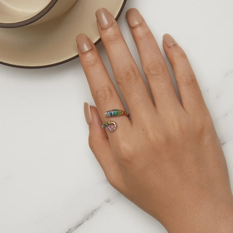 (image for) Pandora Style Chameleon Open Ring - BSR475-E - View 6