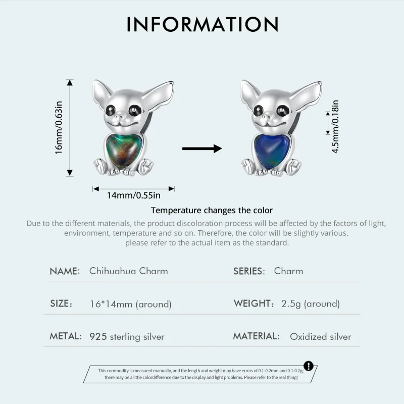 (image for) Pandora Style Chihuahua Charm - SCC2601 - View 4