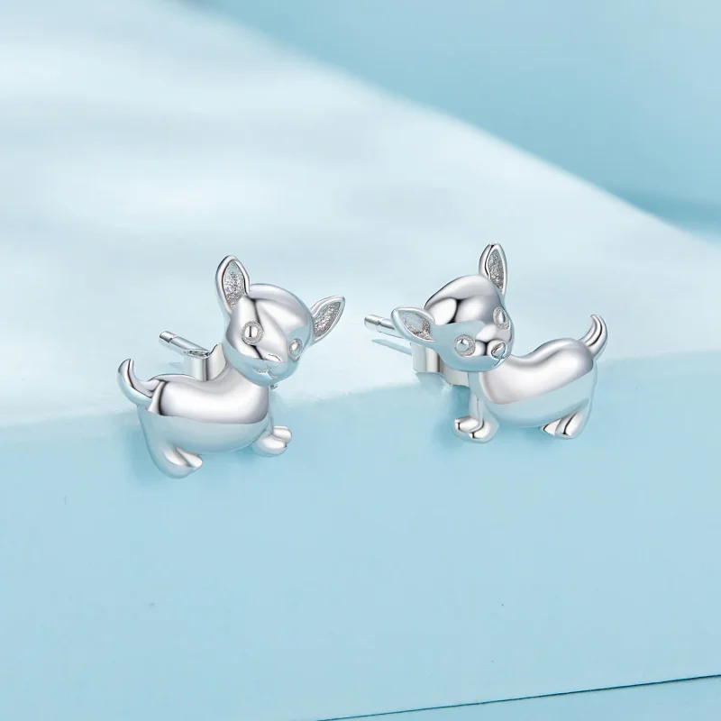 (image for) Pandora Style Chihuahua Studs Earrings - SCE1620 - View 2