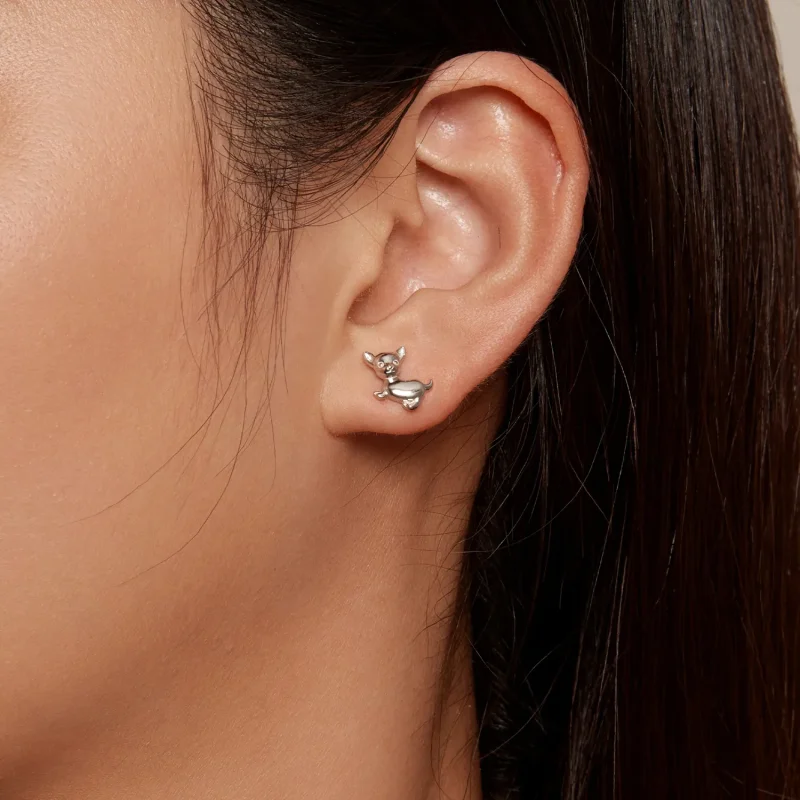 (image for) Pandora Style Chihuahua Studs Earrings - SCE1620 - View 5