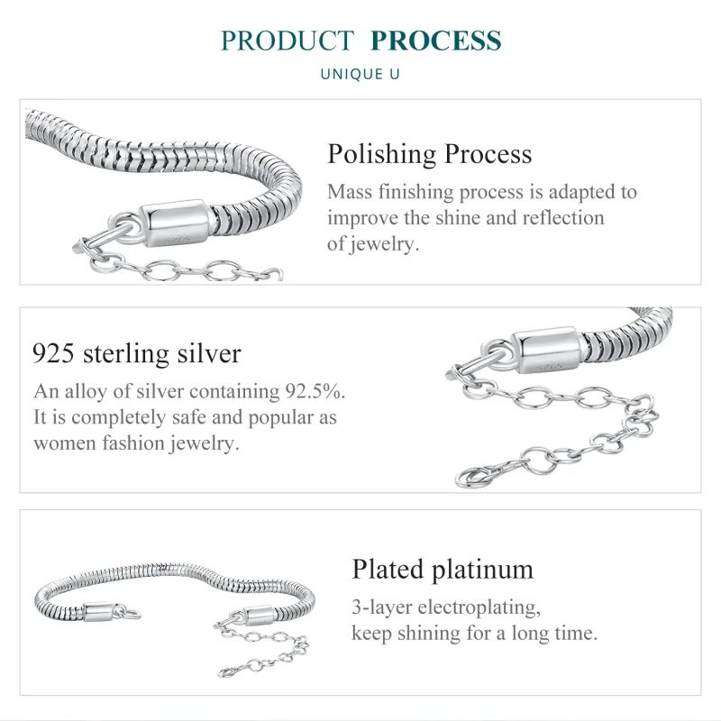 (image for) Pandora Style Chopin Chain Bracelet - BSB148 - View 5