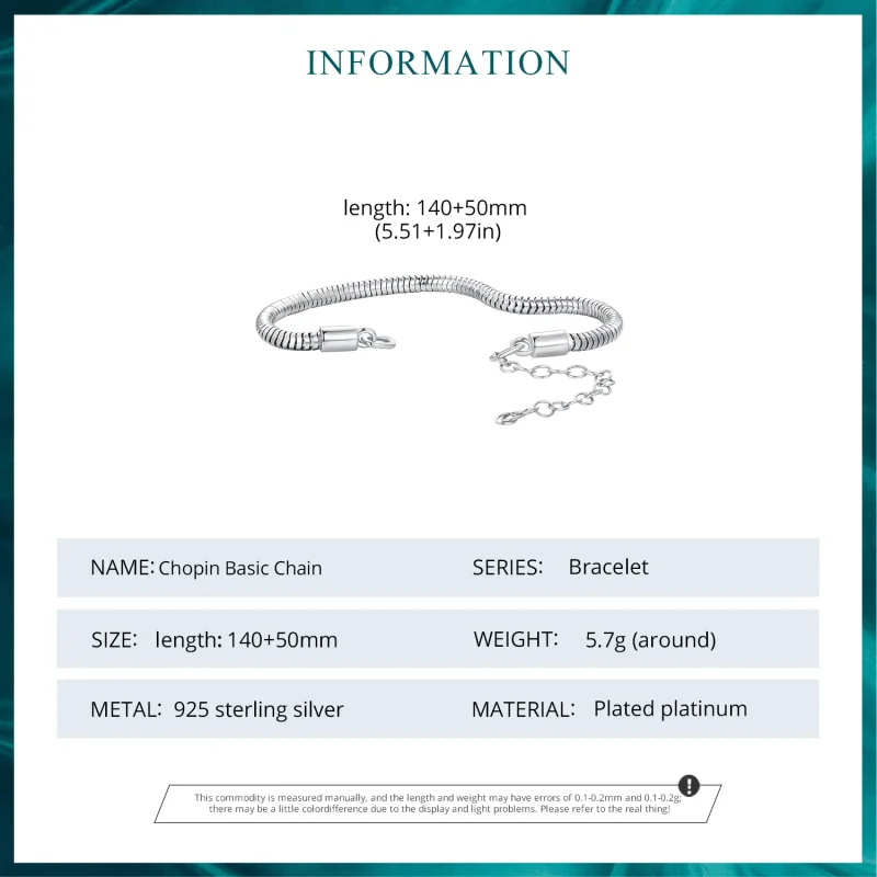 (image for) Pandora Style Chopin Chain Bracelet - BSB148 - View 6