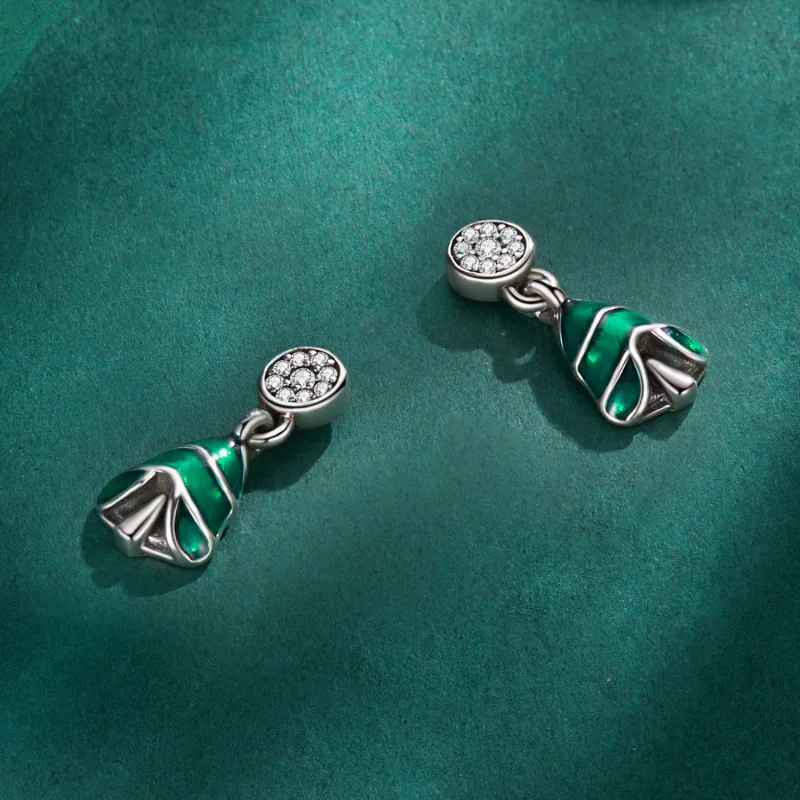 (image for) Pandora Style Christmas Tree Studs Earrings - BSE919 - View 4