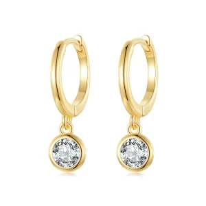 (image for) Pandora Style Circle Zirconia Hoop Earrings - SCE830-B